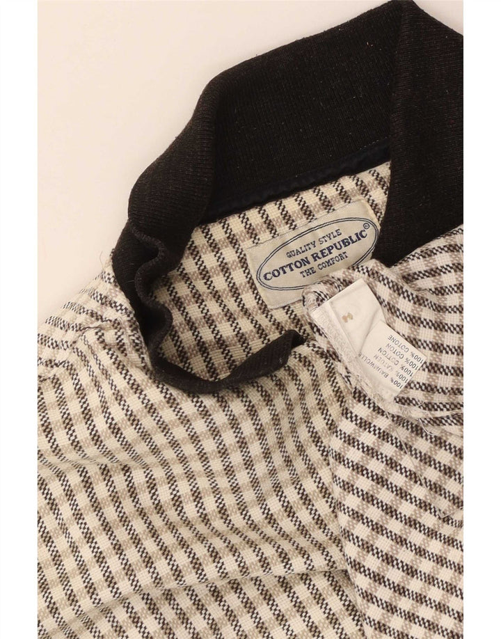 Cotton Republic Chemise pull à manches courtes pour homme Grand carreaux blancs