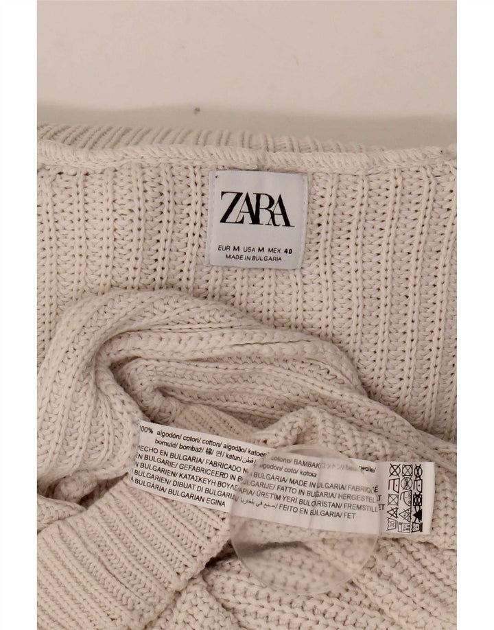 Zara Pull Col Roulé Homme Beige Moyen Coton