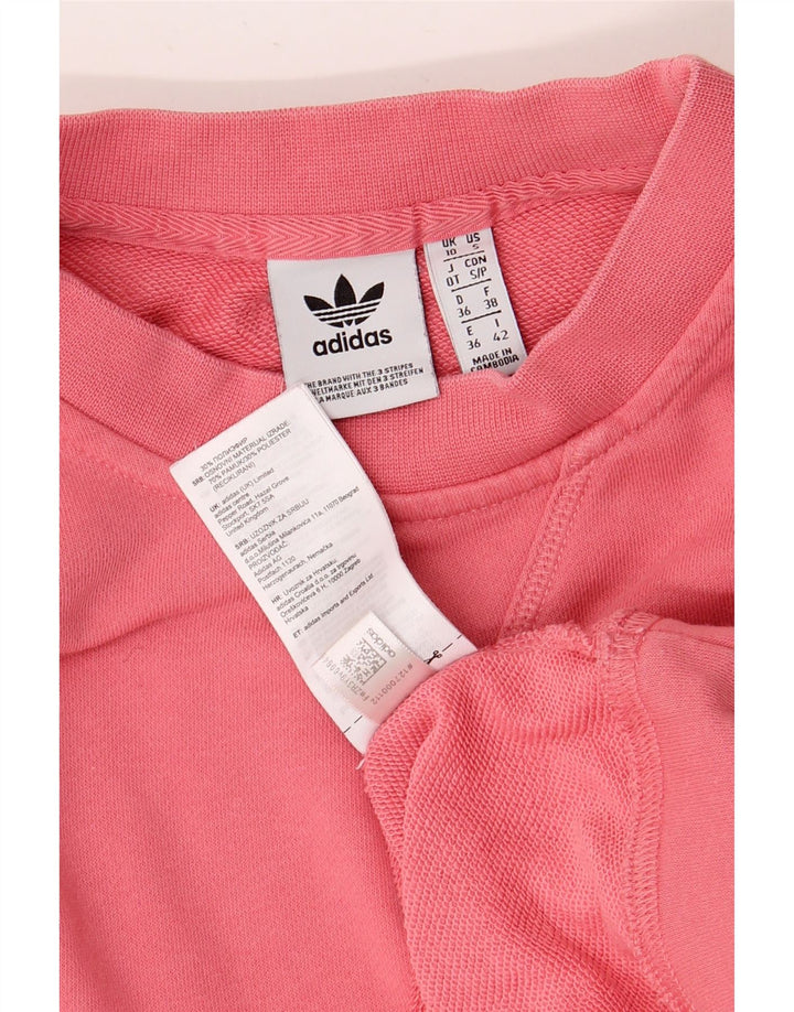 ADIDAS Sweat-shirt surdimensionné pour femme UK 10 Petit coton rose