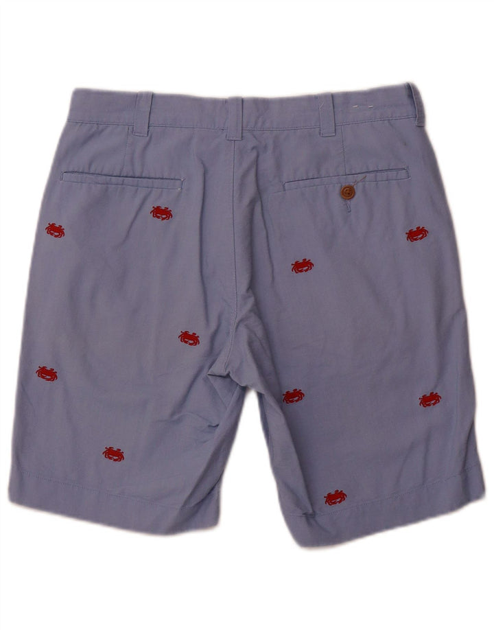 J. CREW Short Chino à Motif Abstrait pour Homme W29 Petit Bleu Coton