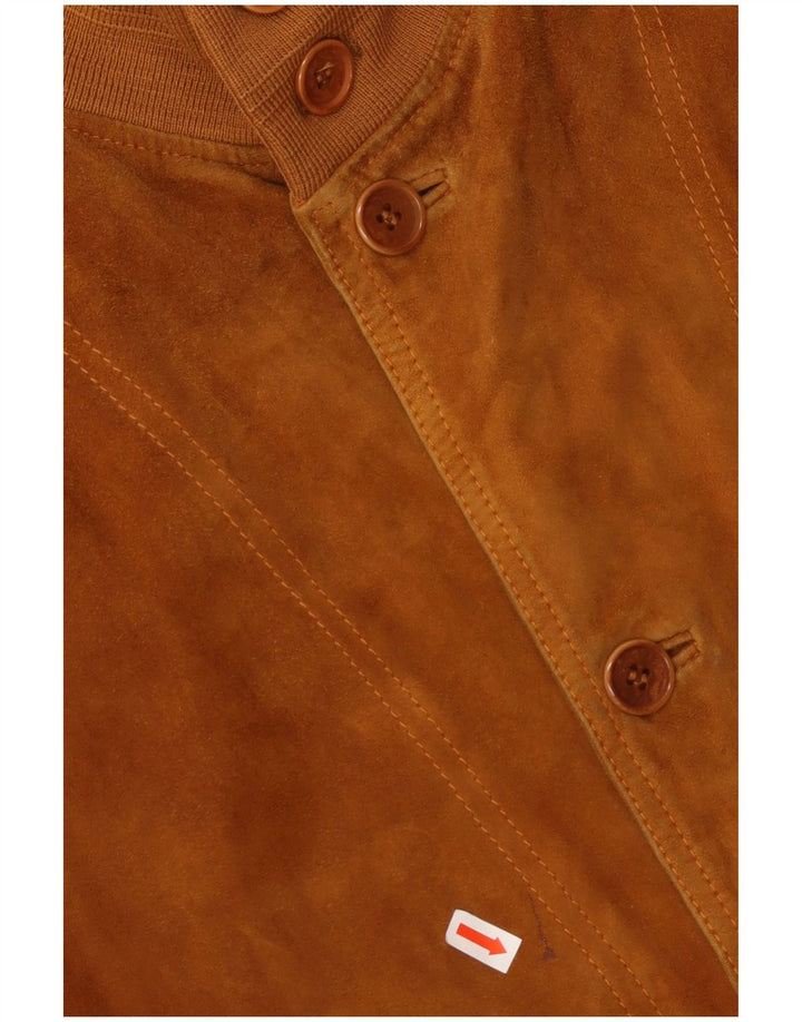 VINTAGE Veste bomber en daim pour homme UK 42 XL Marron