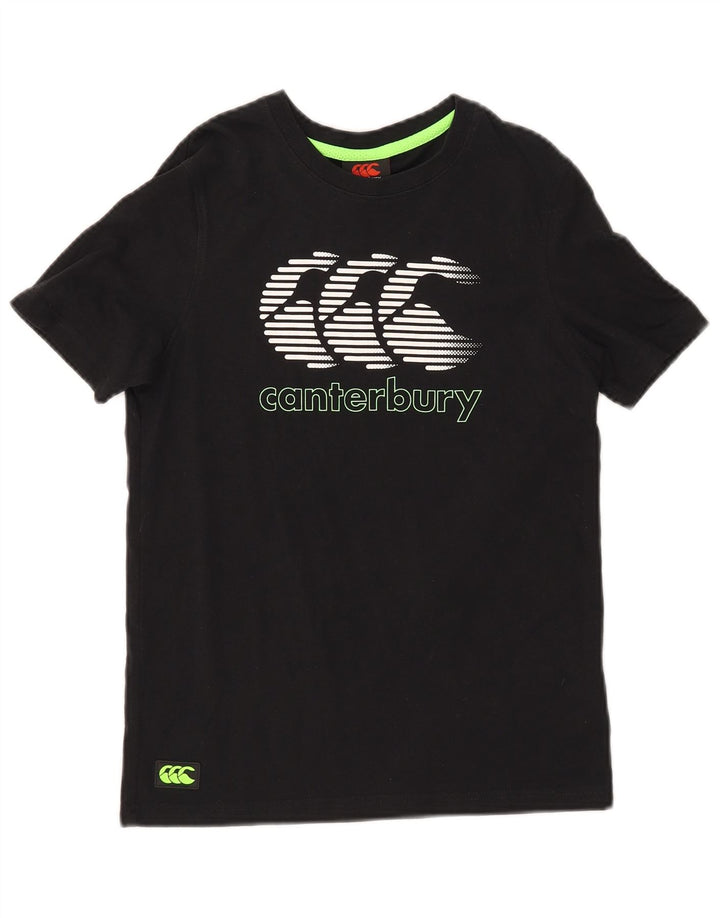 CANTERBURY T-Shirt Graphique Garçon 11-12 ans Noir Coton