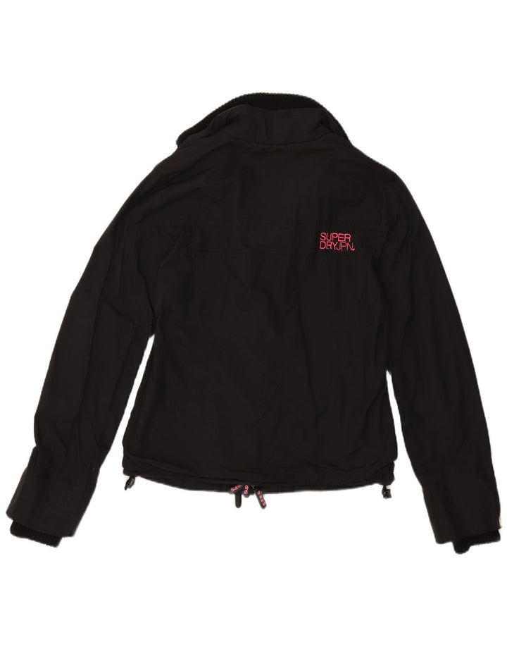 Superdry Veste de Pluie Femme UK 10 Petit Nylon Noir