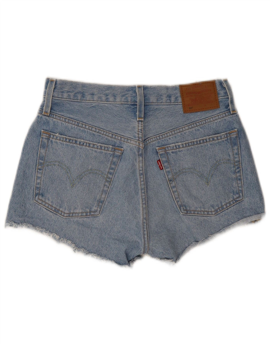 Levi's Short en Jean 501 Distressed Femme W26 Petit Bleu Coton