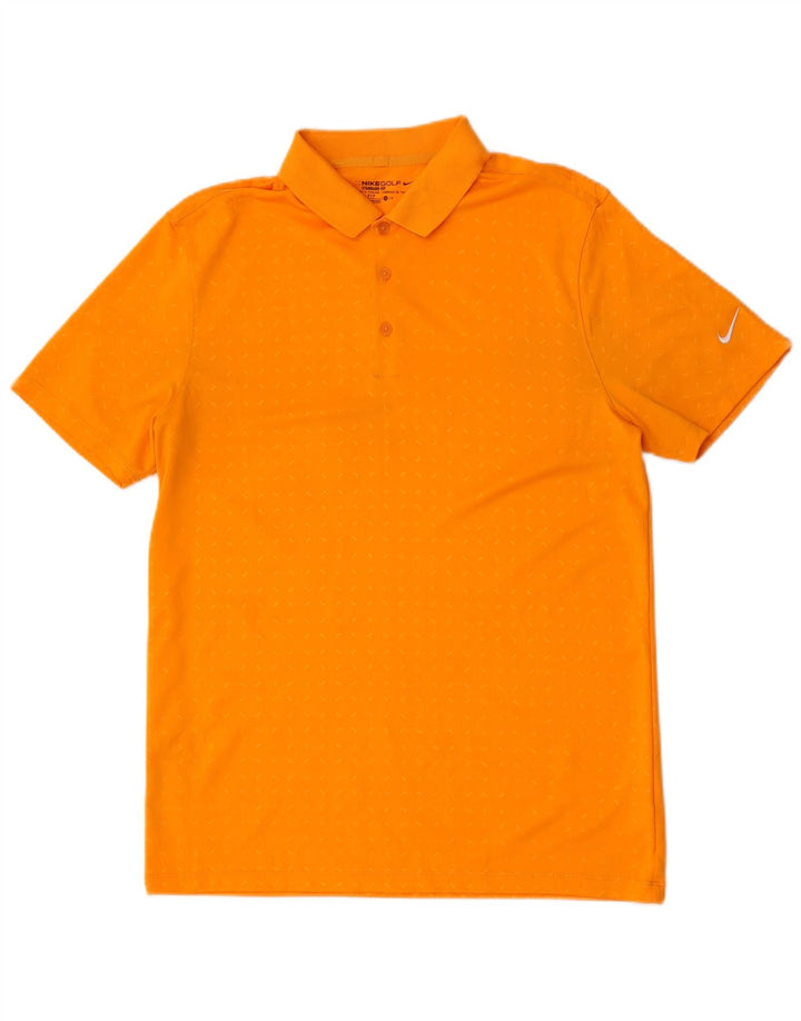 Nike Polo Dri Fit Standard Fit pour homme en polyester à pois orange moyen