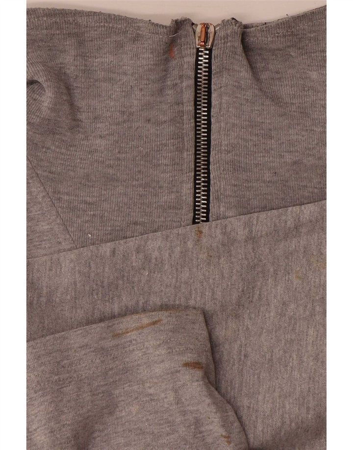 Champion Haut à col zippé à manches longues pour homme en coton gris Taille L