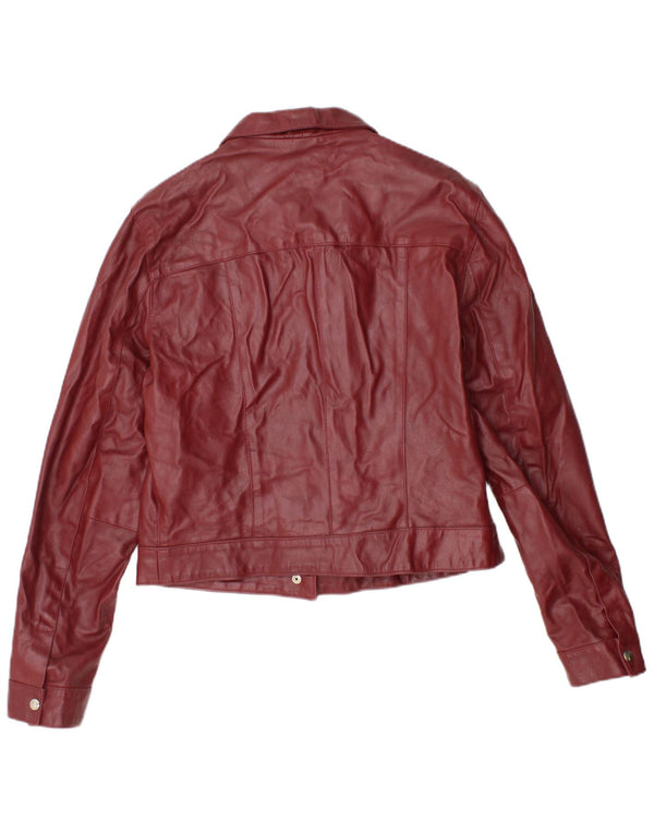 veste en cuir crop femme vintage UK 18 XL cuir marron