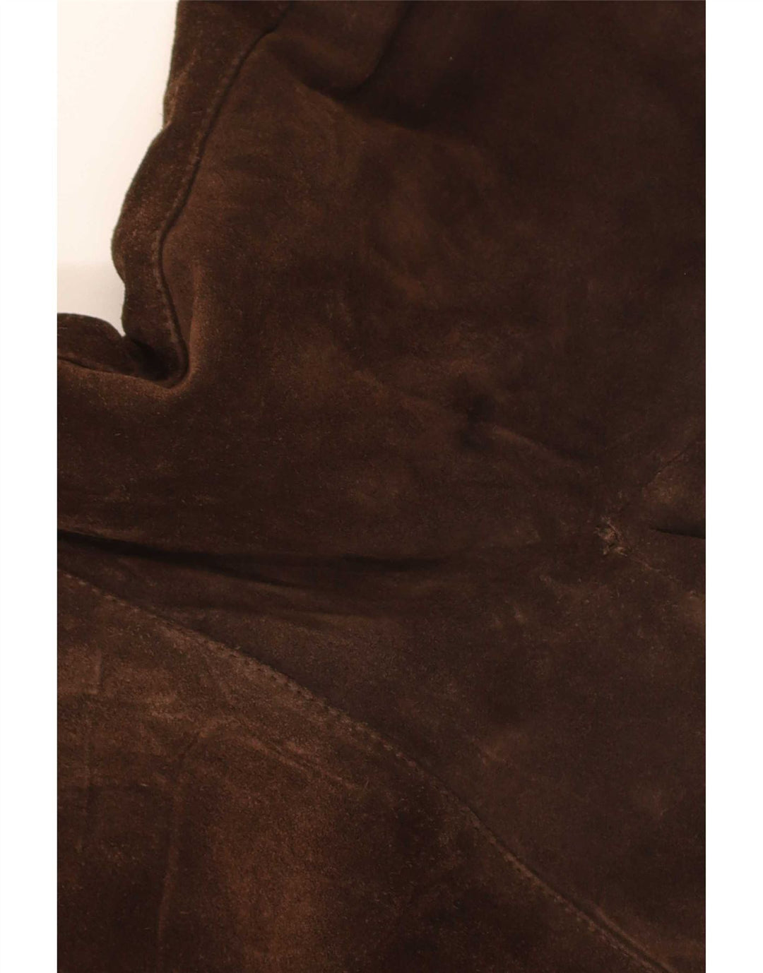 vintage Mens Sherpa Suede Bomber Jacket UK 36 Petit Brun