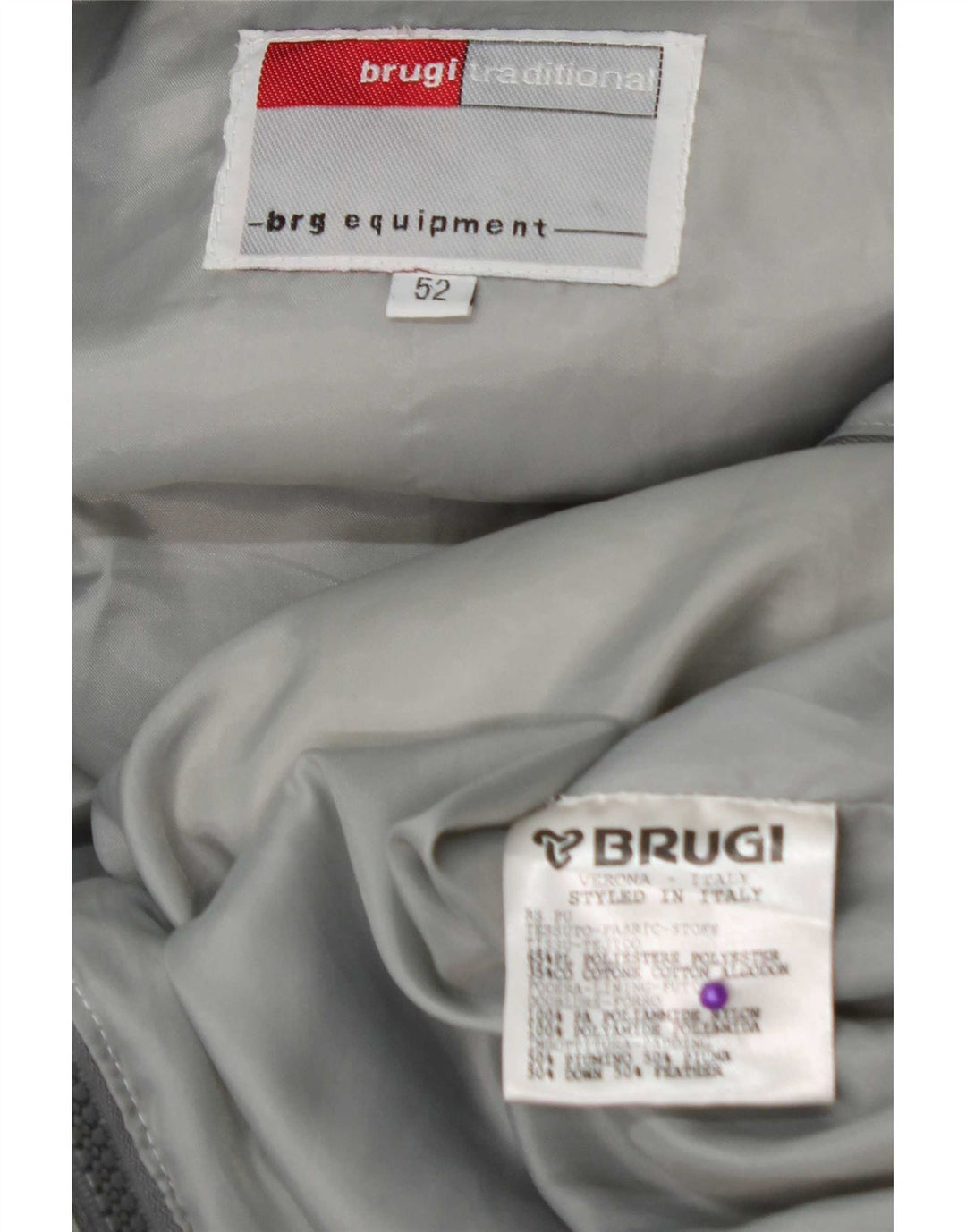 Brugi Veste matelassée à capuche pour homme IT 52 XL Gris Polyester
