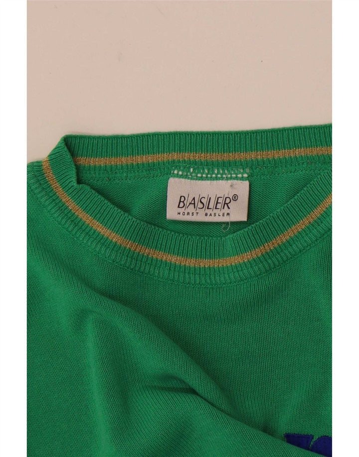 Basler Pull graphique à col rond pour femme UK 14 Vert moyen