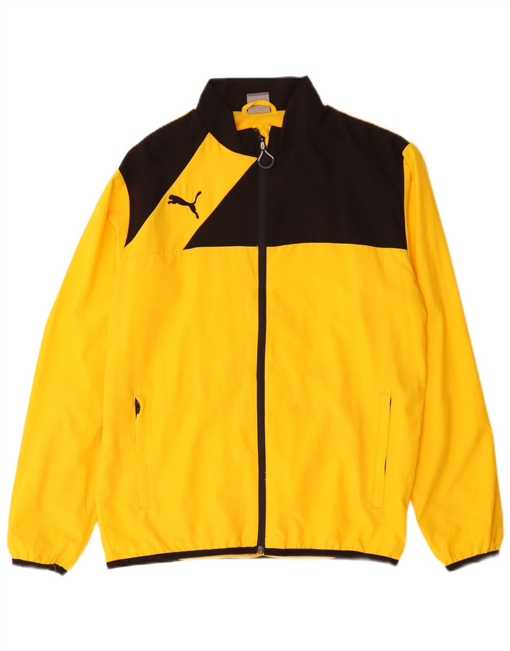 Puma Veste de Survêtement Homme Jaune Moyen Polyester Colorblock
