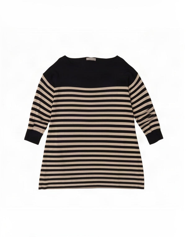 Marks & Spencer Haut Portfolio Femme Manches 3/4 UK 18 XL Bleu Marine Rayé