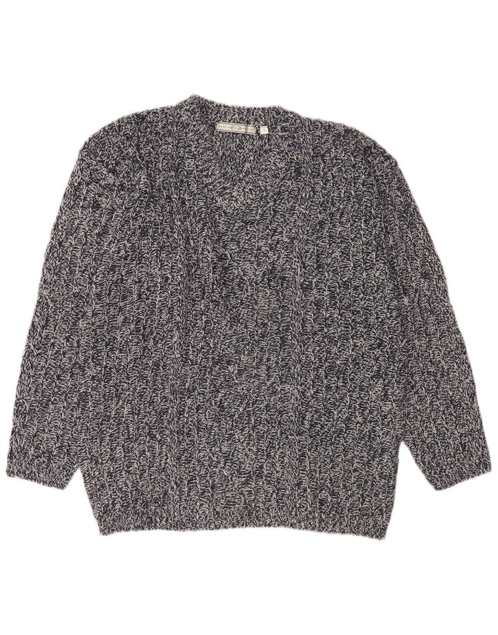 Lotto Pull Col V Homme Grand Acrylique Moucheté Bleu Marine