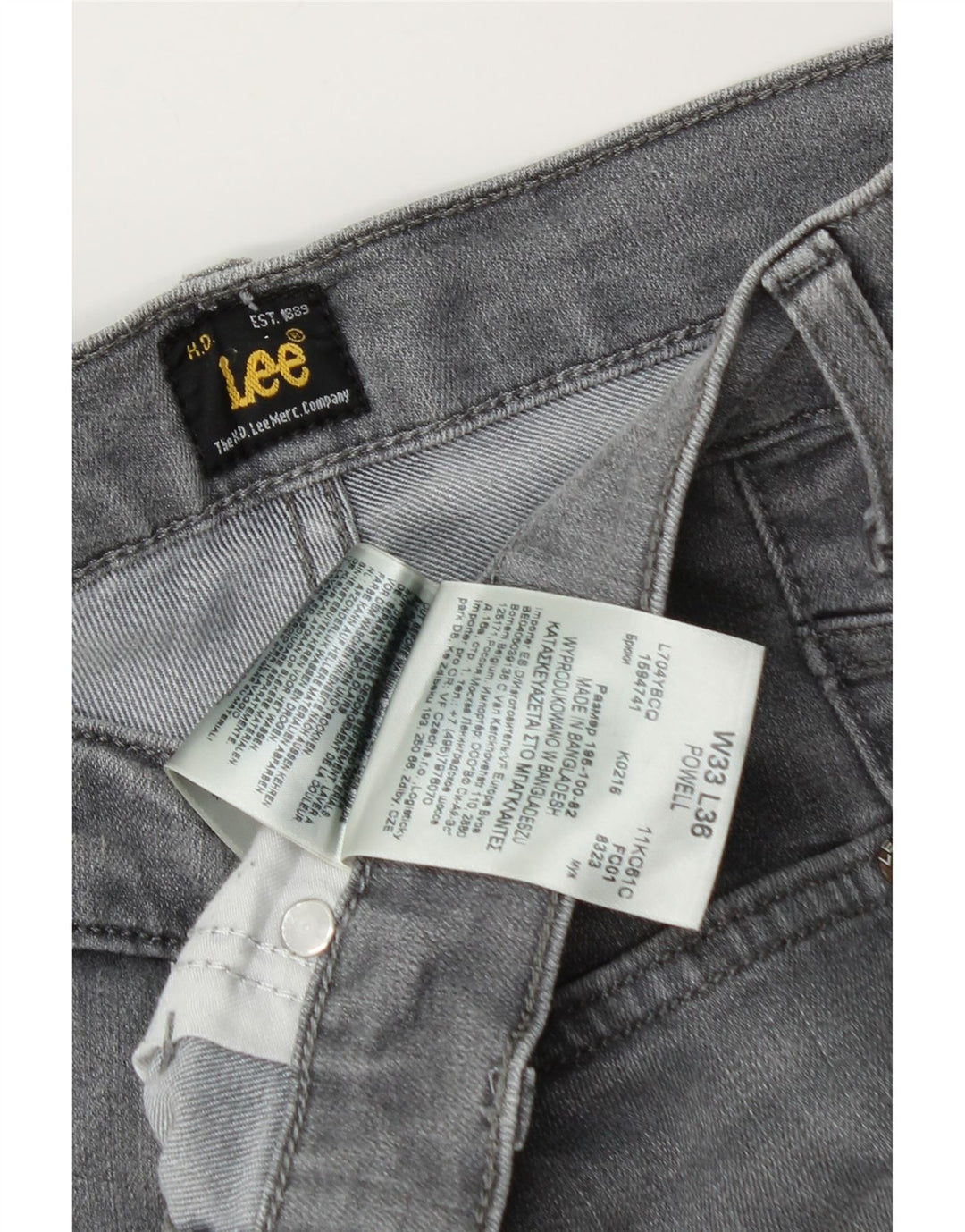 LEE Jean Slim Powell Homme W33 L32 Gris Coton