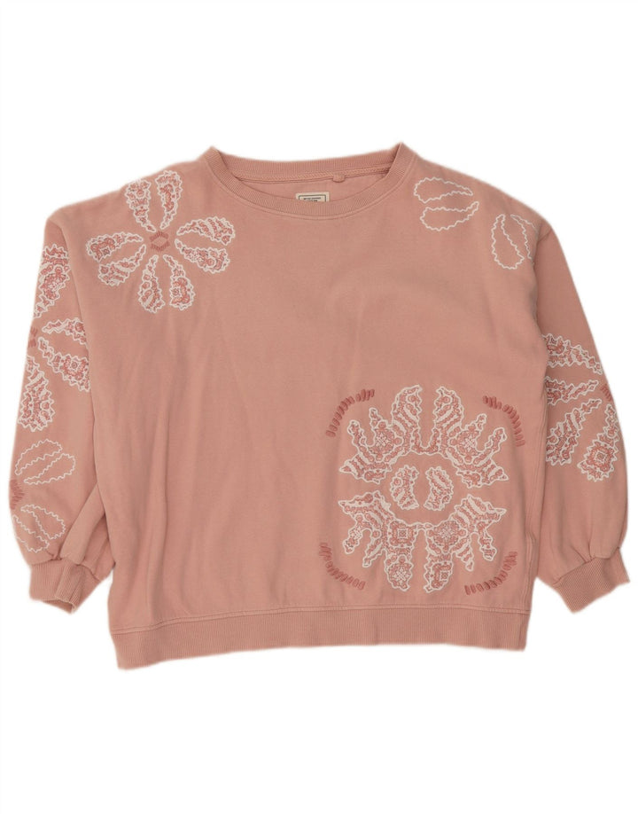FAT FACE Sweat-shirt surdimensionné pour femme UK 14 Grand coton floral rose