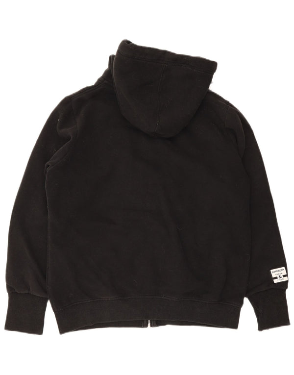 Superdry Pull à capuche zippé graphique pour femme UK 16 Large Noir Coton