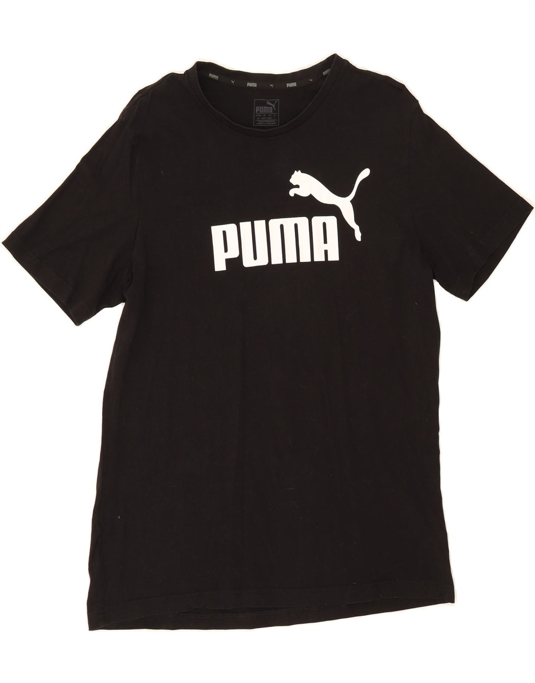 PUMA Mens Graphic T-Shirt Top Large Black Cotton Vintage Puma and Second-Hand Puma from Messina Hembry 