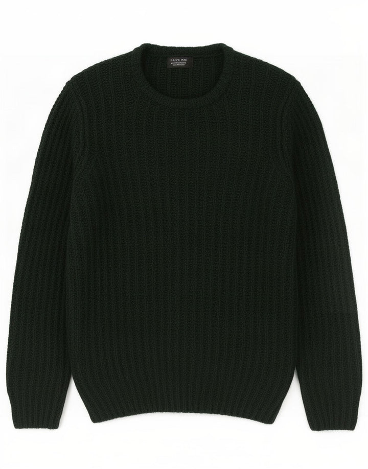 Zara Pull Col Rond Homme Vert Moyen Acrylique