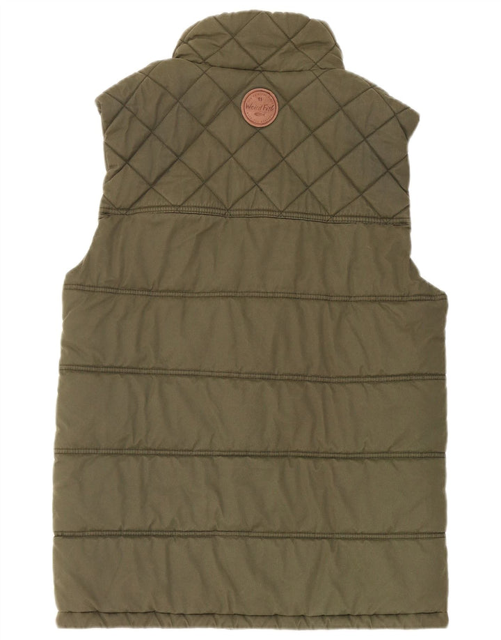 Weird Fish Gilet rembourré pour homme UK 38 Petit Vert Polyester