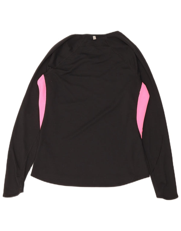 Nike Haut Dri Fit à manches longues pour femme UK 12/14 Noir moyen Colourblock