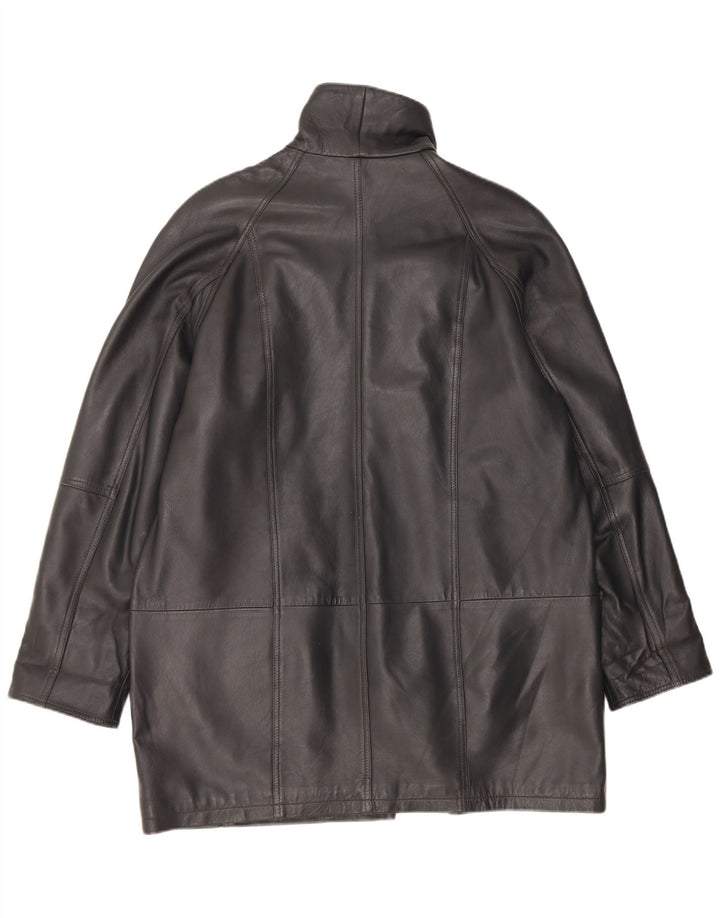 Barisal Manteau en cuir surdimensionné pour femme EU 40 Noir moyen