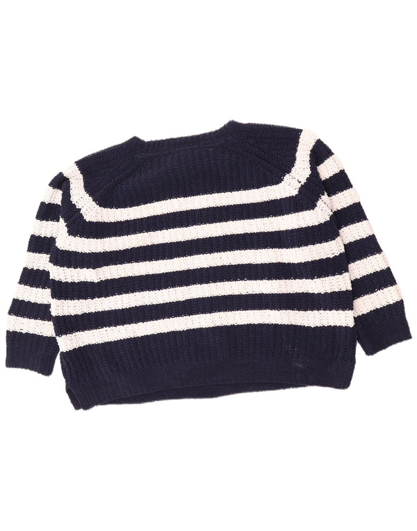 Joules Pull Col Bateau Femme UK 18 XL Bleu Marine Rayé Polyester