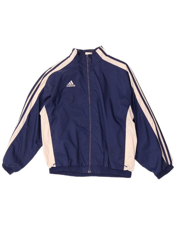 Adidas Veste de Survêtement Garçon 14-15 Ans Large Bleu Marine Colorblock