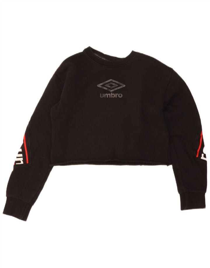 Umbro Sweat-shirt court graphique pour femme UK 44 Noir moyen