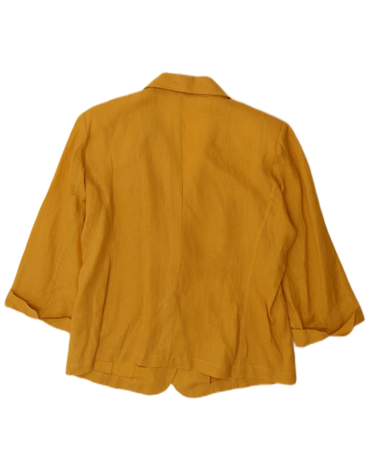 VINTAGE Femme Manches 3/4 2 Bouton Blazer Veste IT 50 XL Jaune