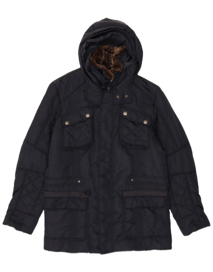 Trussardi Jeans Veste Utility À Capuche IT 48 Bleu Marine Moyen Polyamide Homme
