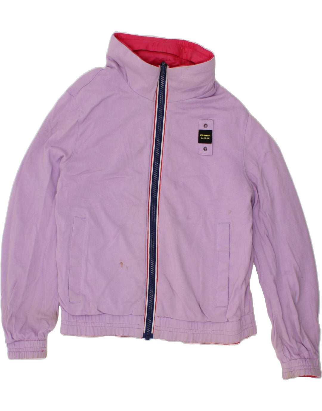 BLAUER Girls Reversible Jacket 7-8 Years Pink Polyamide Vintage Blauer and Second-Hand Blauer from Messina Hembry 