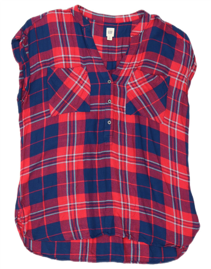 Gap Chemisier Femme UK 14 Medium Red Check Viscose