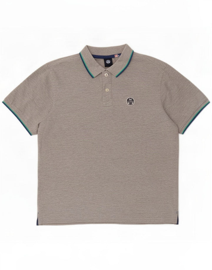 Polo homme North Sails Coton rayé gris moyen