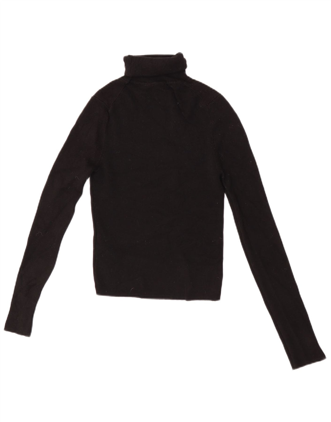 Zara Pull court à col roulé pour femme UK 12 Viscose noir moyen