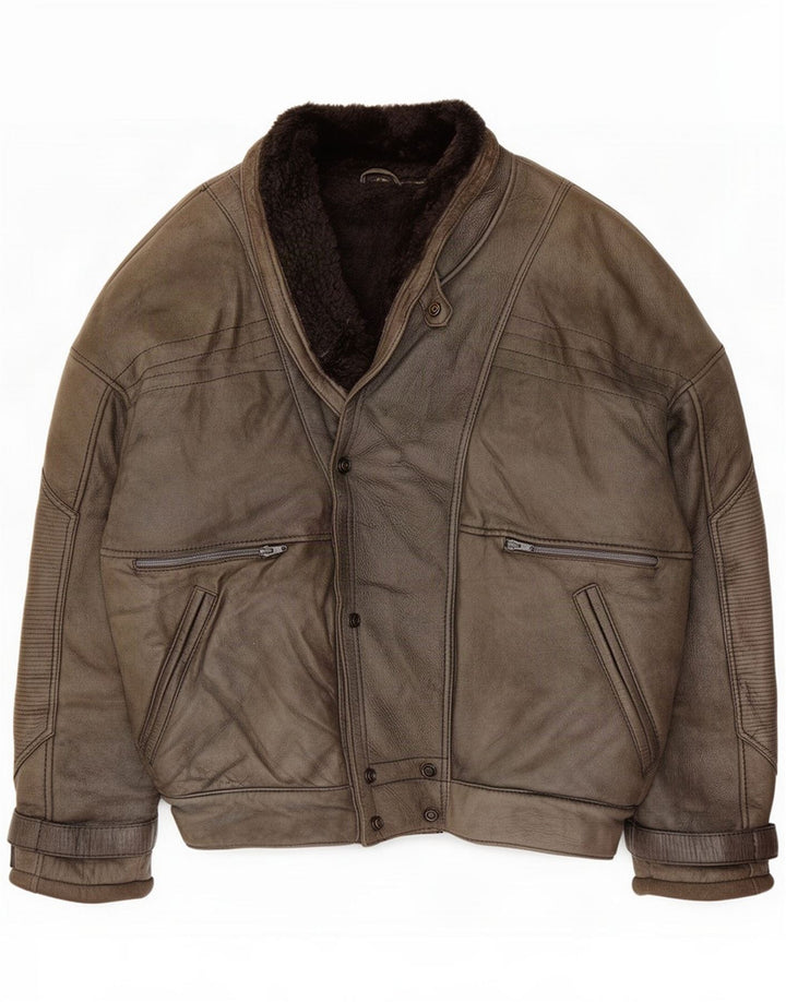 Guy Laroche Veste en peau de mouton pour homme IT 52 XL Gris