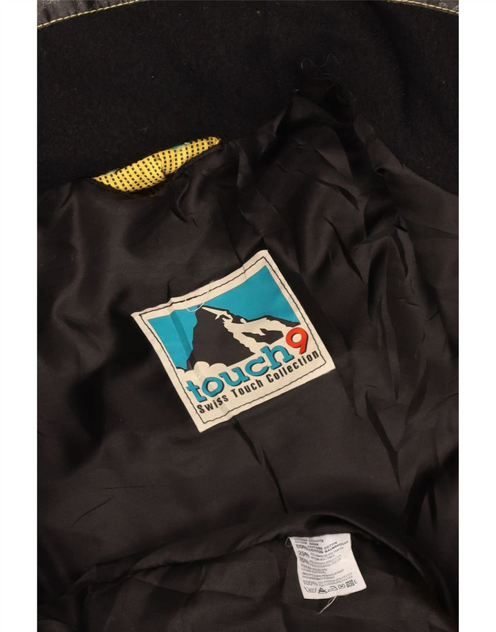 VINTAGE Veste coupe-vent femme UK 14 Coton colorblock jaune moyen