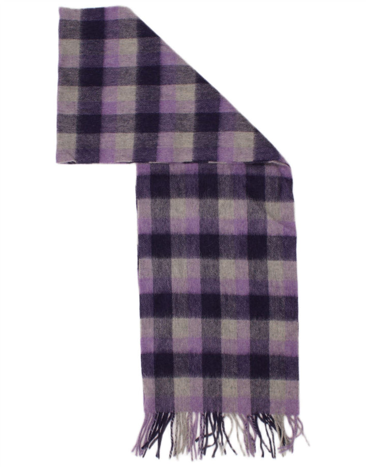 Edinburgh Écharpe rectangulaire pour femme Taille unique Violet à carreaux en laine d'agneau classique