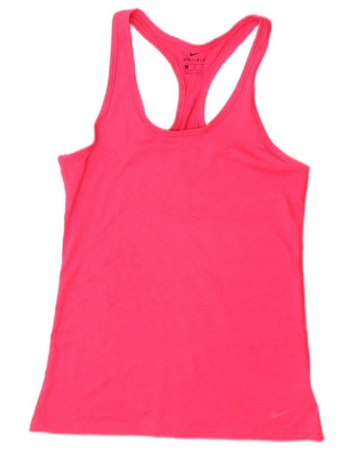 Nike Femme Dri Fit Débardeur UK 8 Petit Rose Polyester
