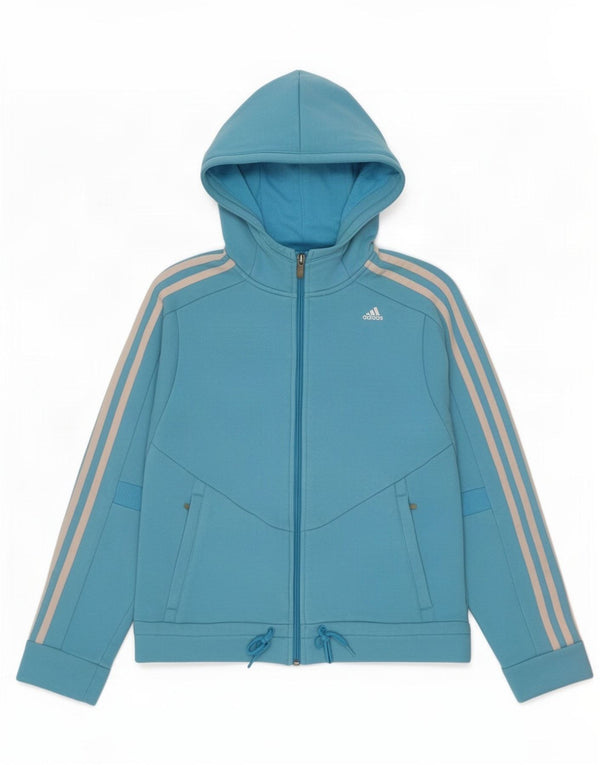 Adidas Climalite Zip Sweat à capuche pour femme UK 12 Bleu moyen Coton