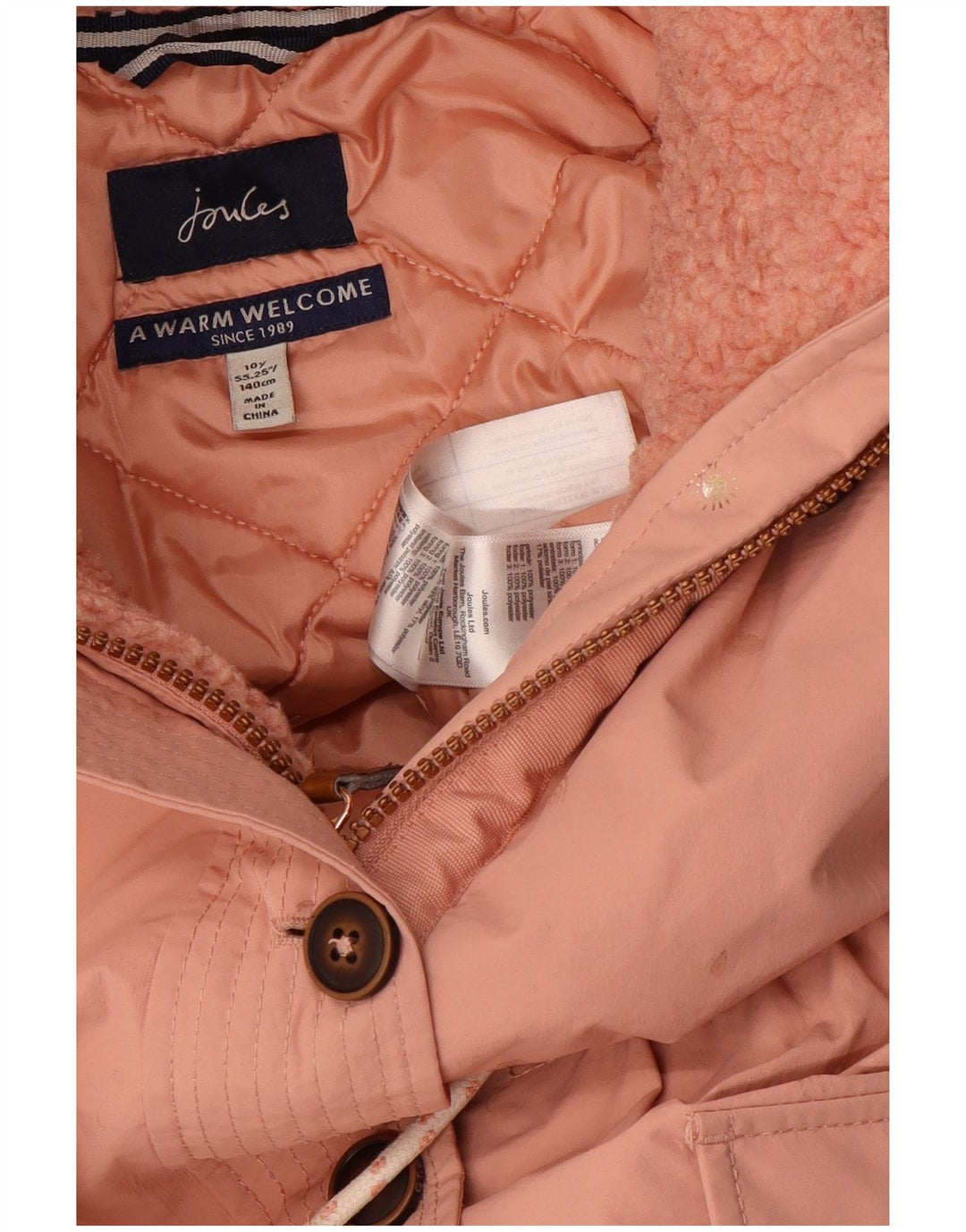 Joules Parka à capuche fille 9-10 ans rose polyester