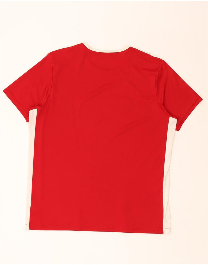 ADIDAS Climalite T-Shirt Top XL Rouge Colorblock Polyester