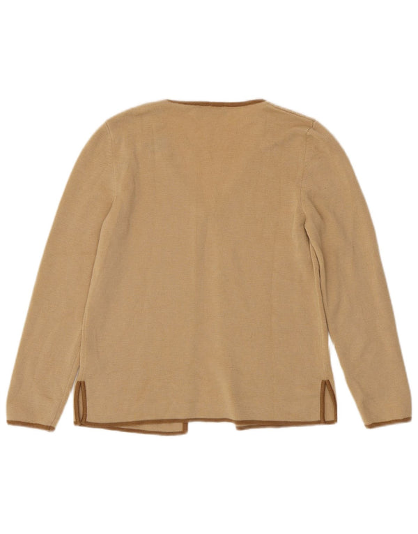 Luisa Spagnoli Pull cardigan à manches 3/4 pour femme UK 10 Petit Beige