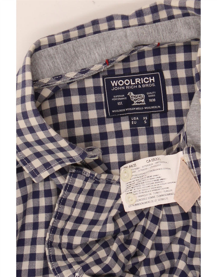 WOOLRICH Chemise Flanelle Homme XS Bleu Marine Vichy Coton