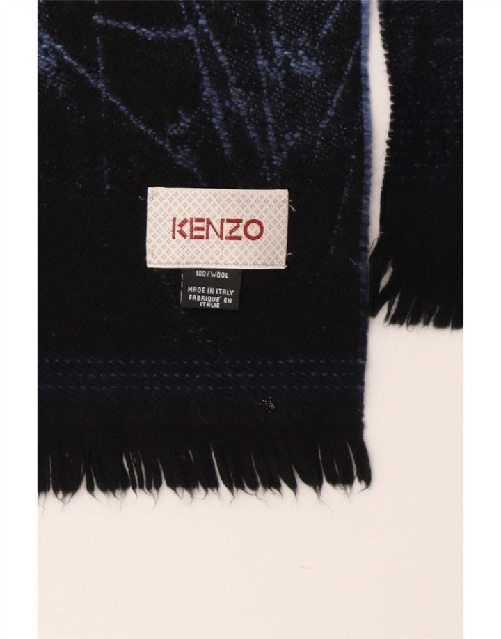 Kenzo Femme Écharpe Rectangulaire À Motif Abstrait Taille Unique Laine Bleu Marine