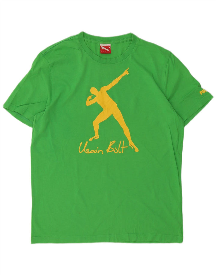 Puma T-Shirt Usain Bolt Graphic Homme Vert Moyen Coton