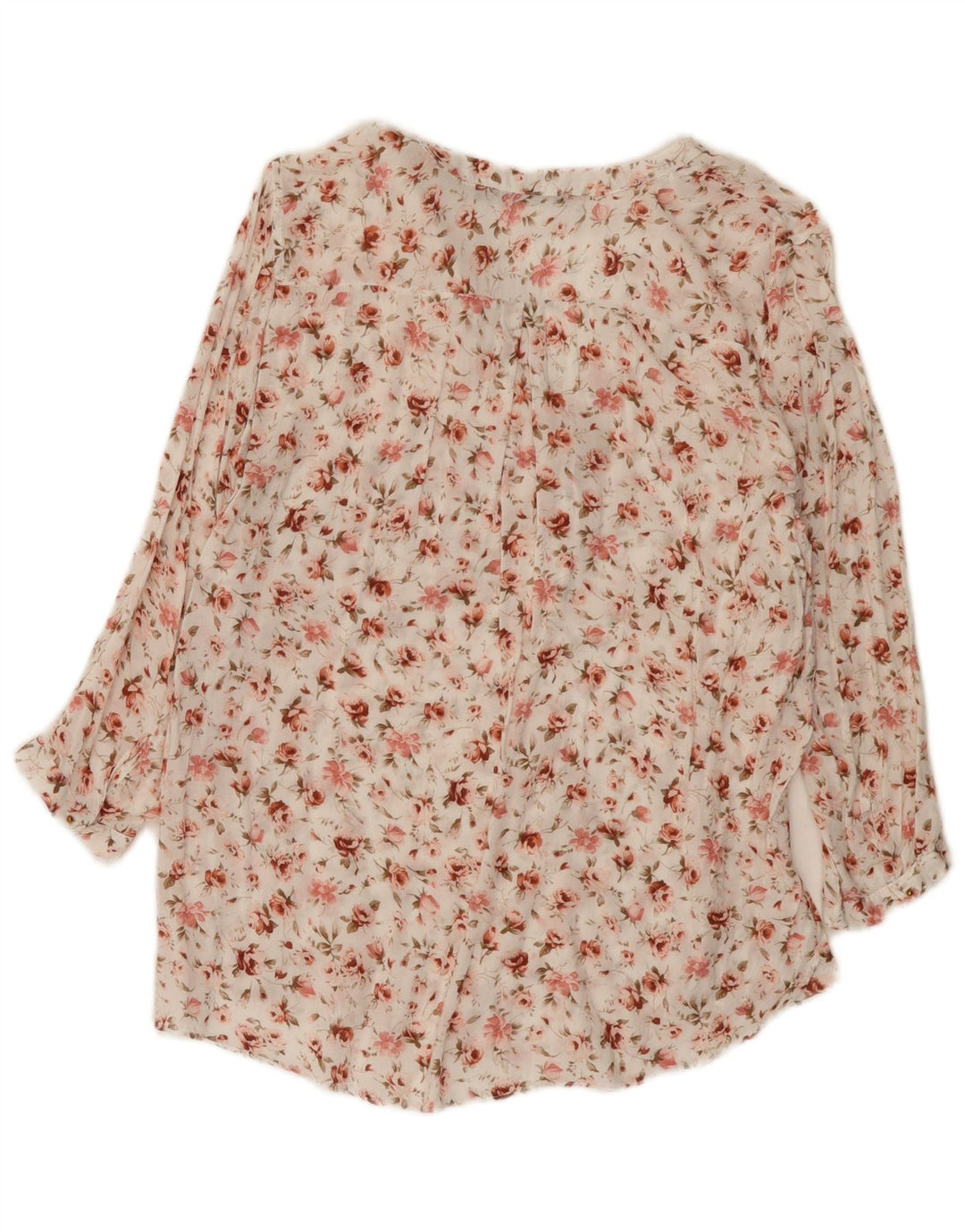 Zara Chemisier à manches 3/4 pour femme UK 14 Medium Blanc Floral