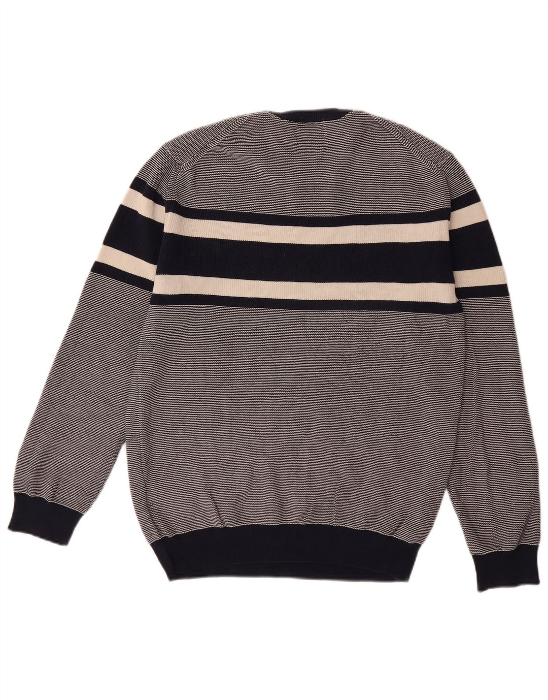 GANT Pull ras du cou pour homme en coton rayé bleu marine moyen