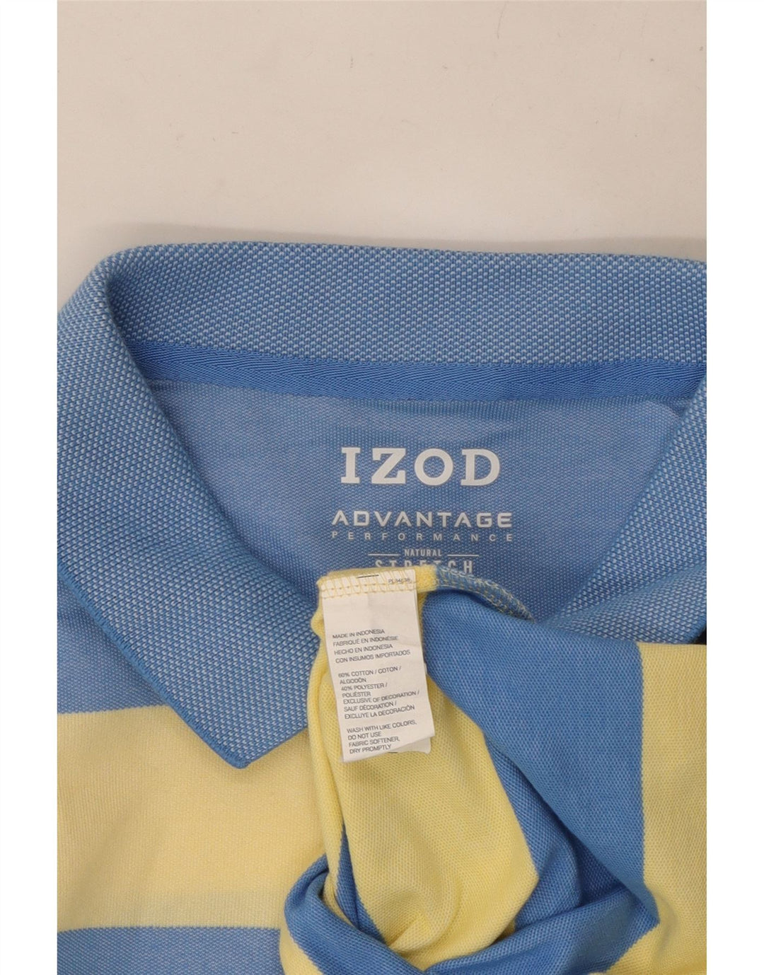 IZOD Polo Homme XL Bleu Rayé Coton