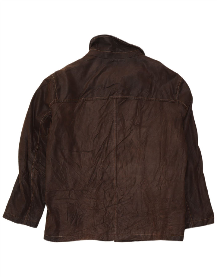 veste en cuir homme vintage UK 40 Grand Marron