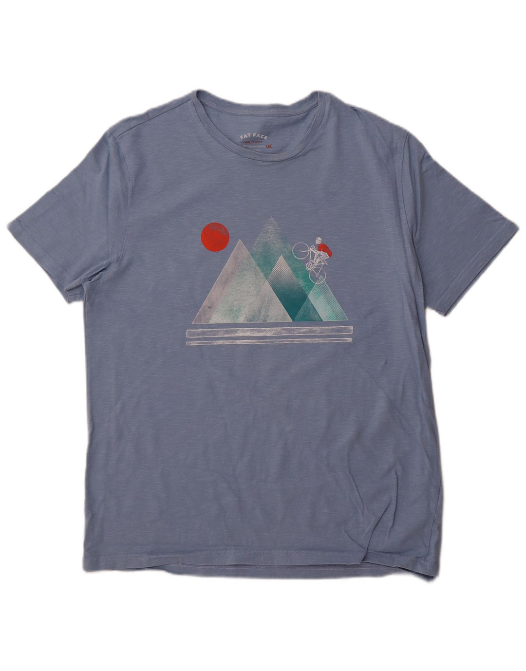 FAT FACE T-Shirt Graphique Homme Top XL Bleu Moucheté Coton